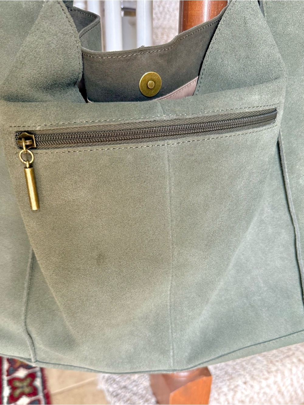 The Sak Large Los Feliz Tote Moss Suede - Picture 6 of 6